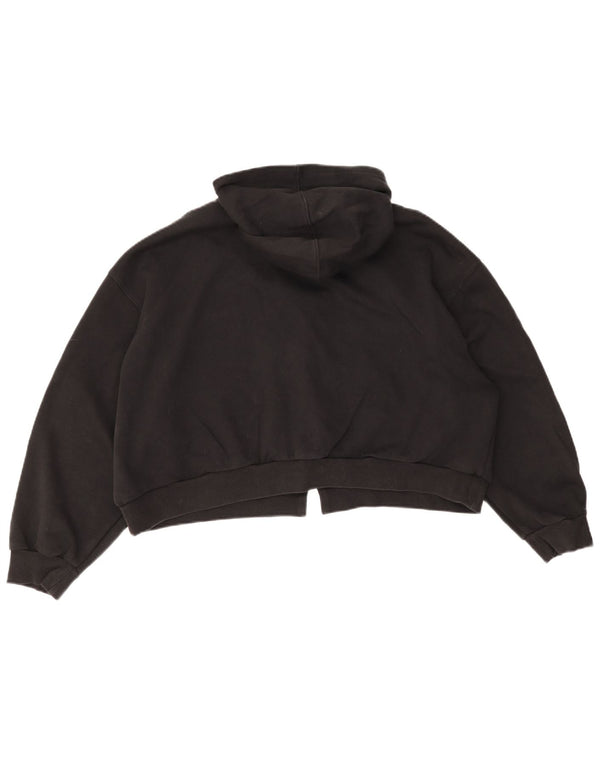 Giacca da tuta oversize da donna con cappuccio corto Adidas UK 18 XL Nera