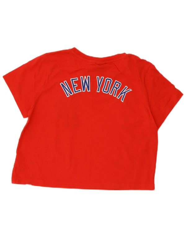Majestic T-shirt grafica corta da donna dei New York Yankees UK 14 rossa media