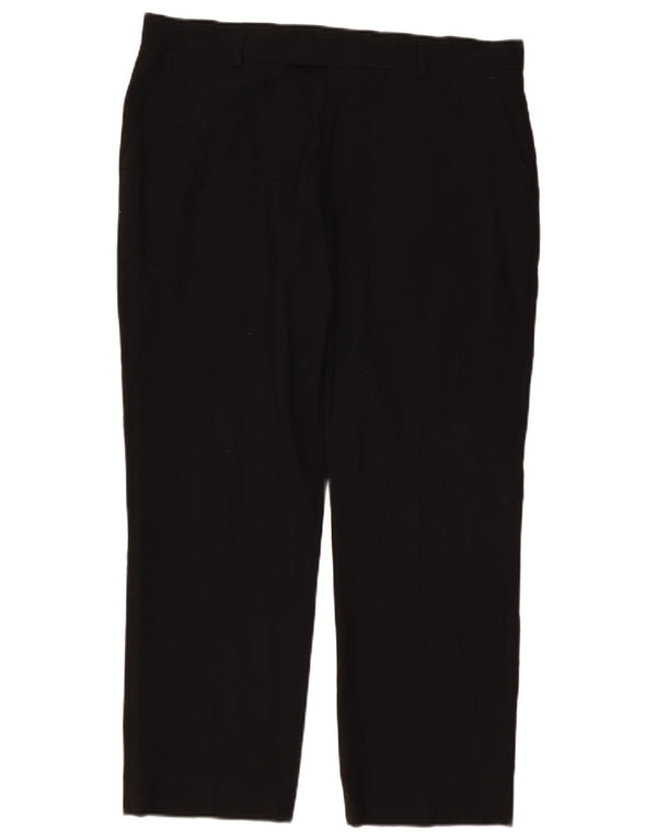 Marks & Spencer Pantalón de traje a medida para hombre W38 L29 Poliéster negro