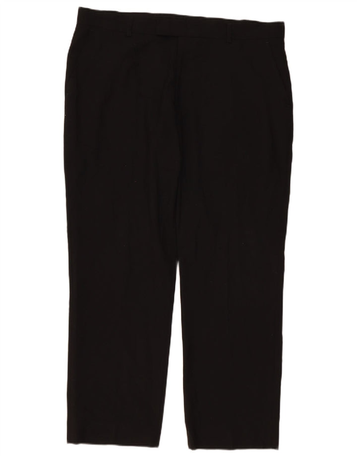 Pantaloni da abito su misura da uomo Marks & Spencer W38 L29 poliestere nero