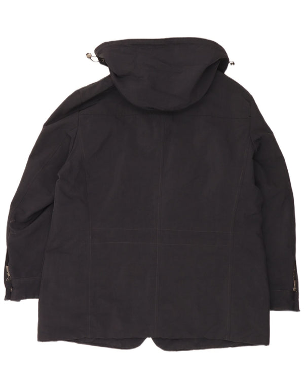 Ανδρικό μπουφάν Trussardi με κουκούλα IT 56 3XL Μαύρο Πολυαμίδιο