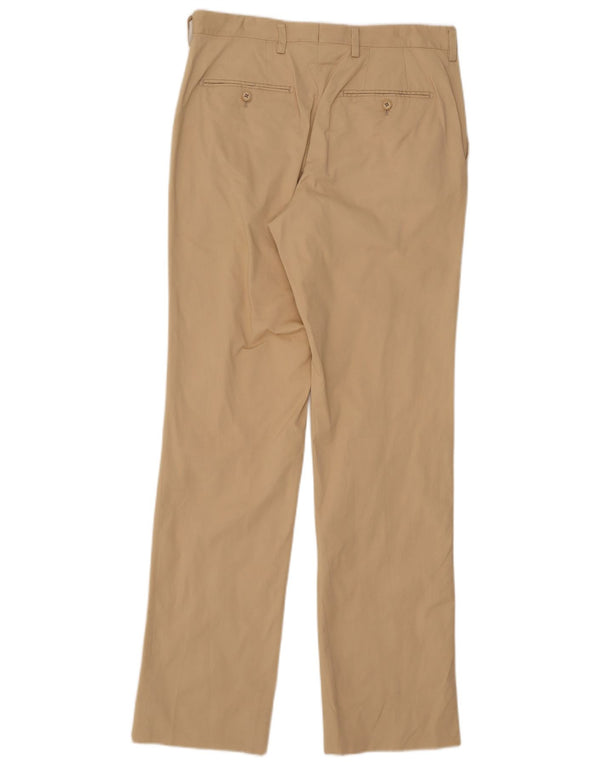 Zara Pantalón de traje recto para hombre EU 40 Medium W31 L33 Algodón beige
