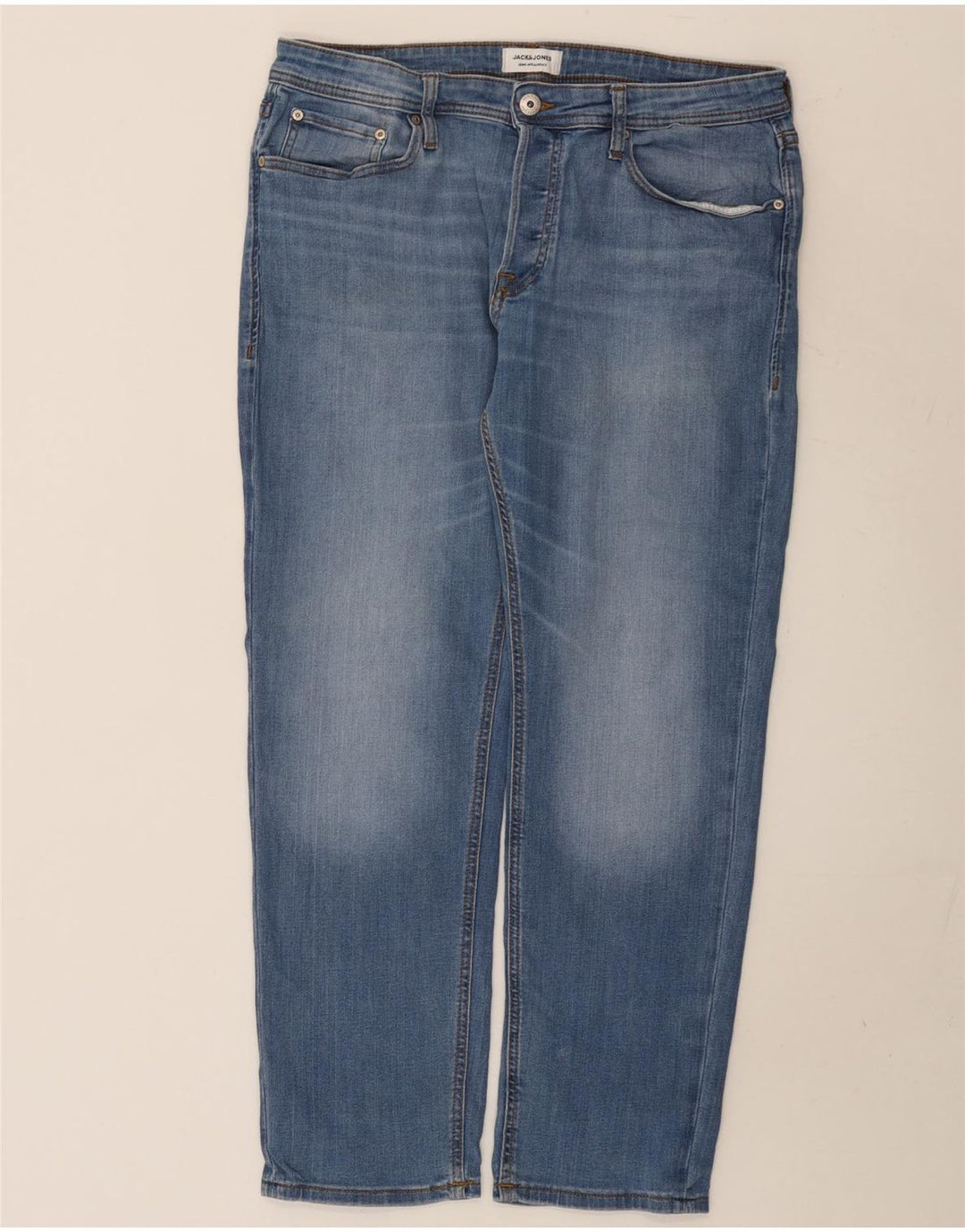 Jack & Jones Mens Slim Jeans W34 L30 Blue Cotton