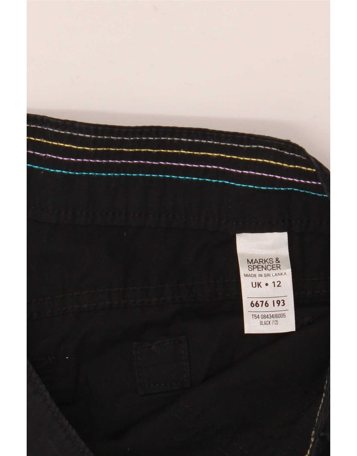 Marks & Spencer Womens Straight Capri Trousers UK 12 Medium W32 L20 Black