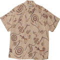 MANTONI Mens Abstract Pattern Short Sleeve Shirt Size 41/42 Large Beige Vintage Mantoni and Second-Hand Mantoni from Messina Hembry 