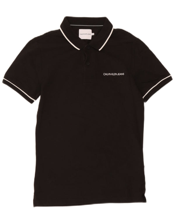 Calvin Klein Jeans Mens Polo Shirt Small Black Cotton