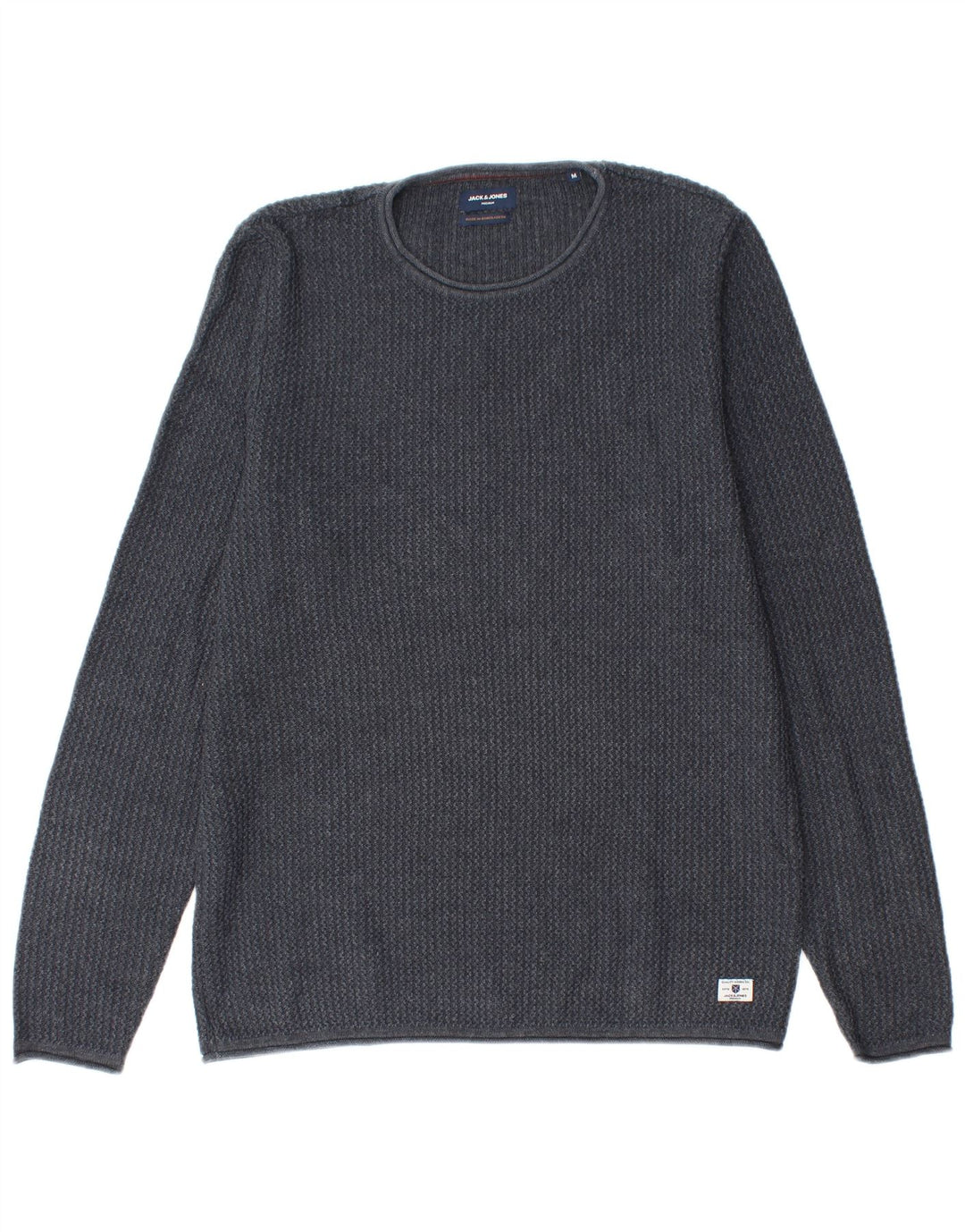 Jack & Jones Mens Crew Neck Jumper Sweater Medium Navy Blue Cotton