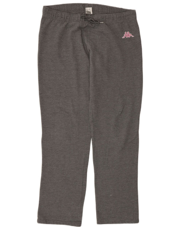 Kappa Womens Tracksuit Trousers UK 14 Medium Grey Flecked Cotton