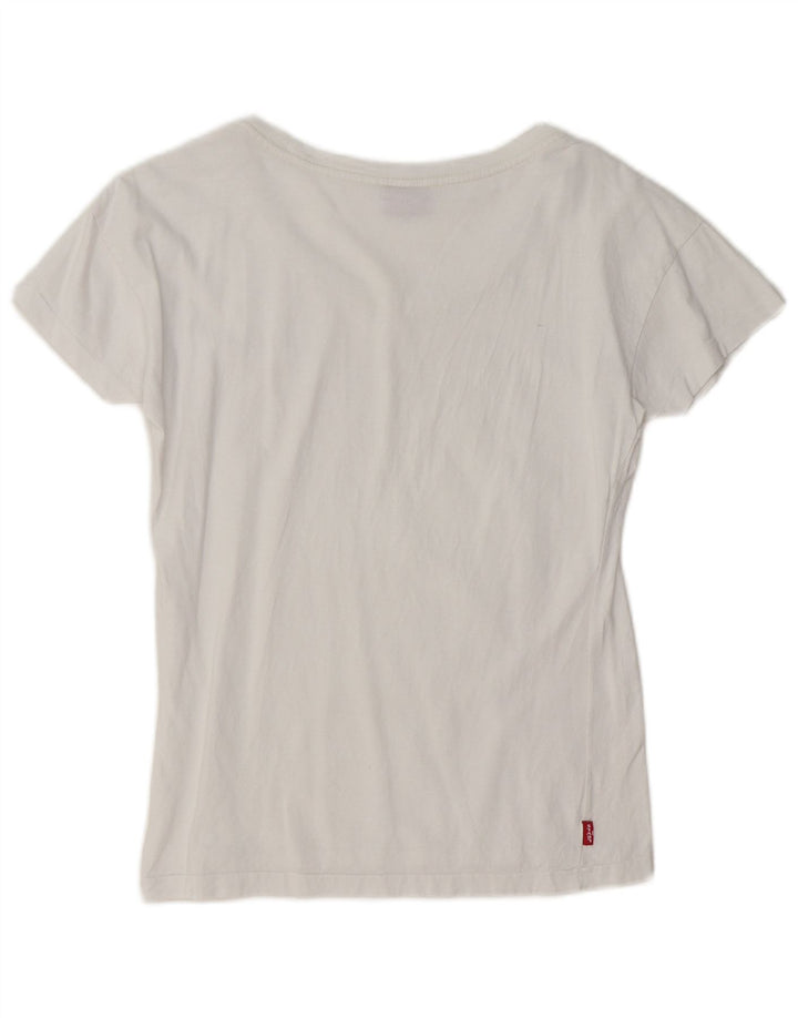 Levi's Womens Graphic T-Shirt Top UK 10 Small White