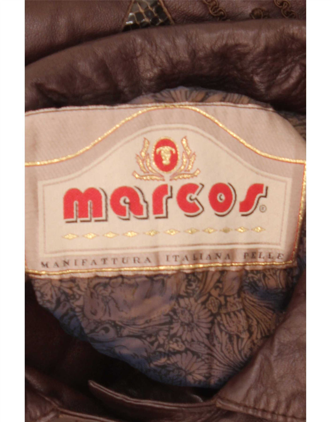 Palton de piele supradimensionat pentru femei Marcos IT 40 din piele maro mică