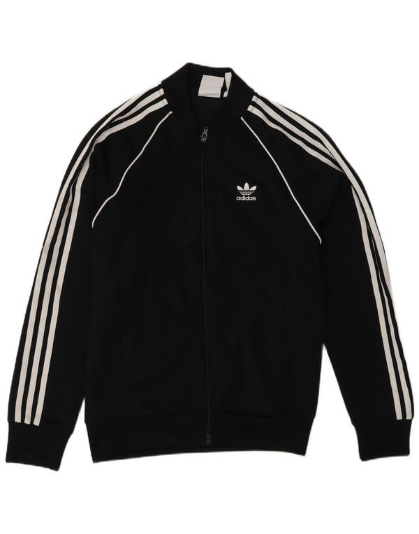 Adidas Mens Regular Fit Tracksuit Top Jacket Small Black Polyester