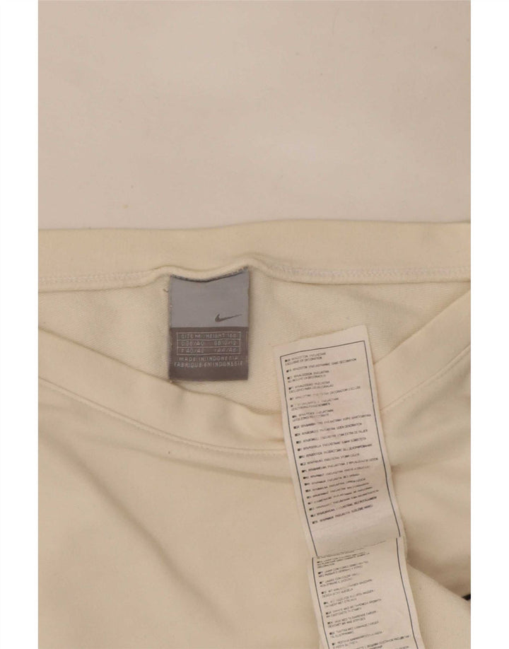 Nike Womens Top Long Sleeve UK 10/12 Medium White Cotton