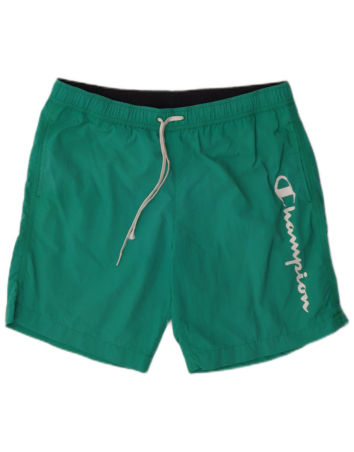 CHAMPION Pantaloncini da bagno grafici da uomo grandi verdi in poliammide