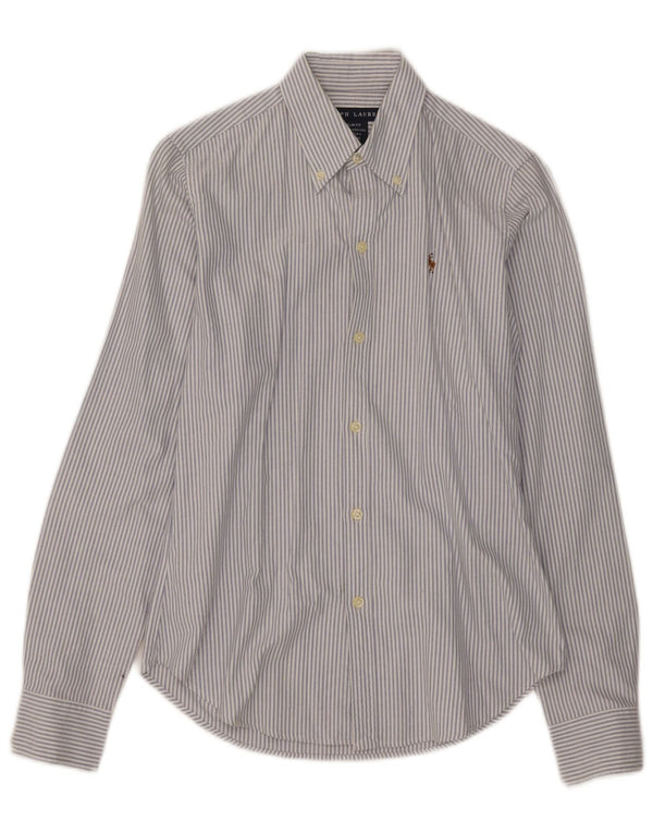 Camicia slim fit da donna Ralph Lauren US 4 piccolo cotone gessato blu