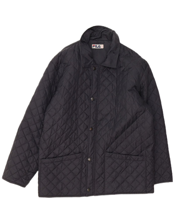 Fila Mens Quilted Jacket IT 50 Medium Navy Blue Polyamide