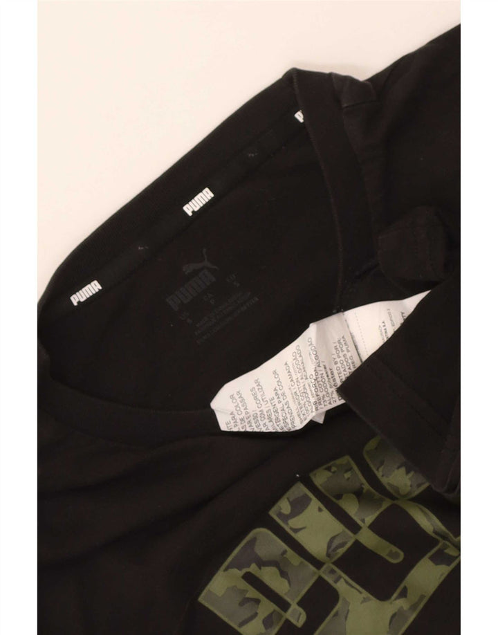 Puma Mens Graphic T-Shirt Top Small Black Cotton