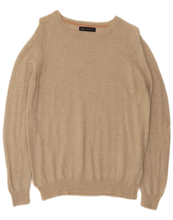 Marks & Spencer Pull col bateau pour femme UK 14 Large laine beige