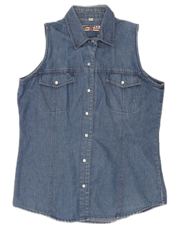 Cămașă din denim fără mâneci pentru femei Brandon & C UK 14 Medium Blue
