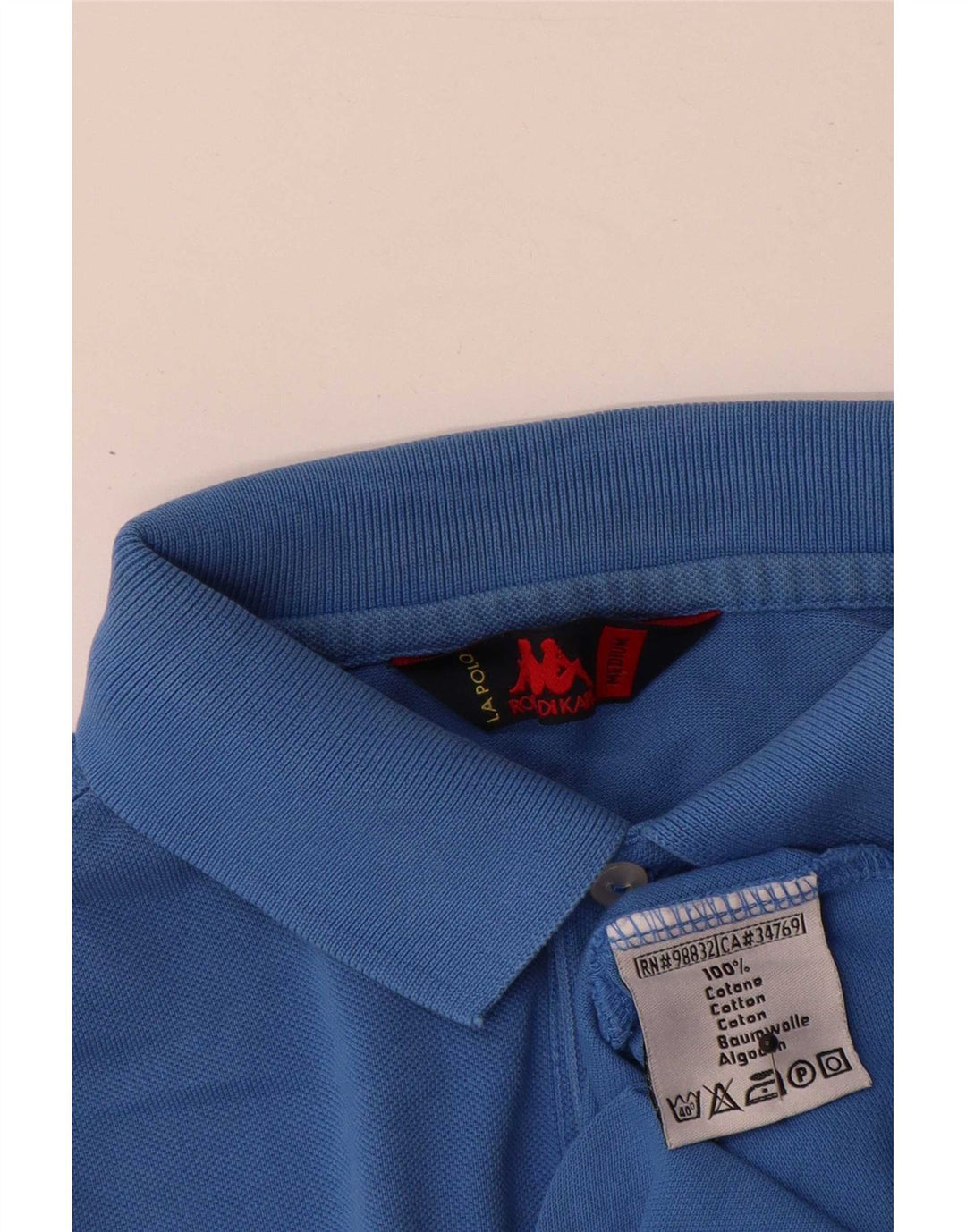 Camisa polo masculina Kappa algodão azul médio