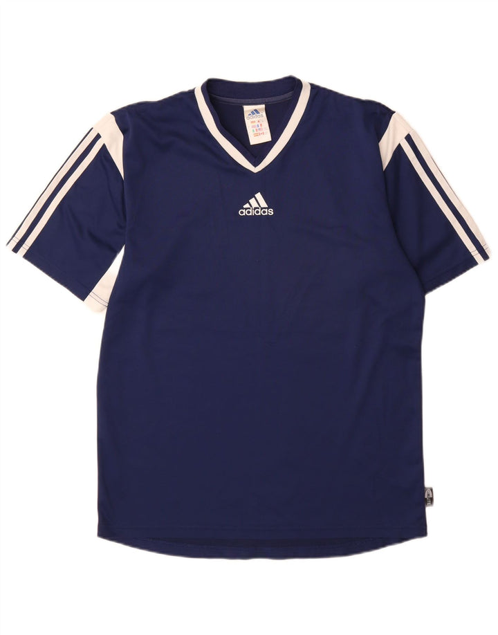 Adidas Mens Climalite T-Shirt Top Small Navy Blue Colourblock Polyester