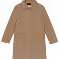 Patrizia Pepe Womens Overcoat IT 42 Medium Beige Polyamide