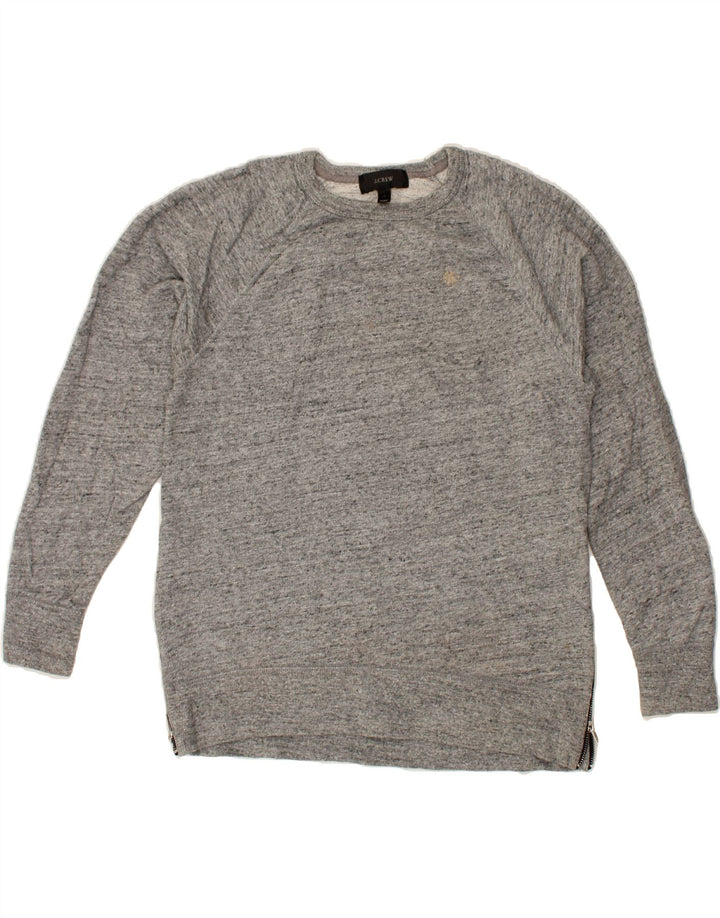 J. CREW Womens Sweatshirt Jumper UK 10 Small Grey Flecked Cotton Vintage J. Crew and Second-Hand J. Crew from Messina Hembry 