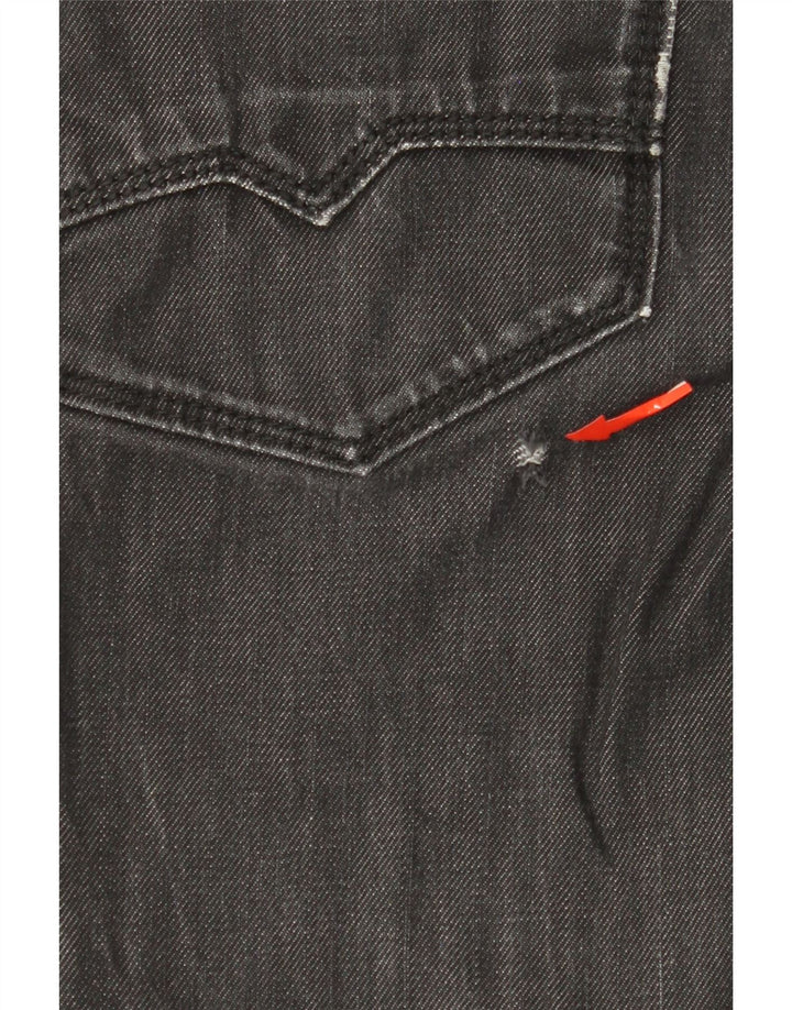 HUGO BOSS Womens Straight Jeans W33 L32 Grey Cotton