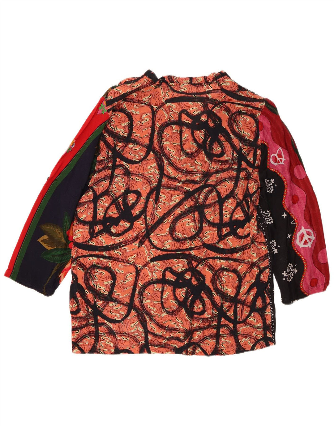 Desigual női 3/4 ujjú blúz felső UK 18 XL tarka patchwork