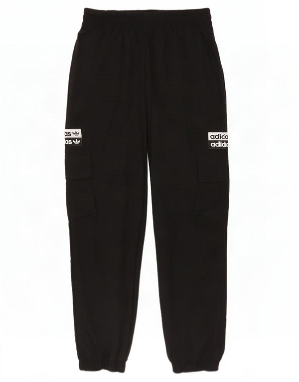 Adidas Graphic Tracksuit Bukser til kvinder Joggers UK 4 XS Black Nylon
