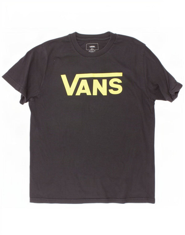 Vans Boys Classic Fit Graphic T-Shirt Top 12-13 Years Large Black Cotton