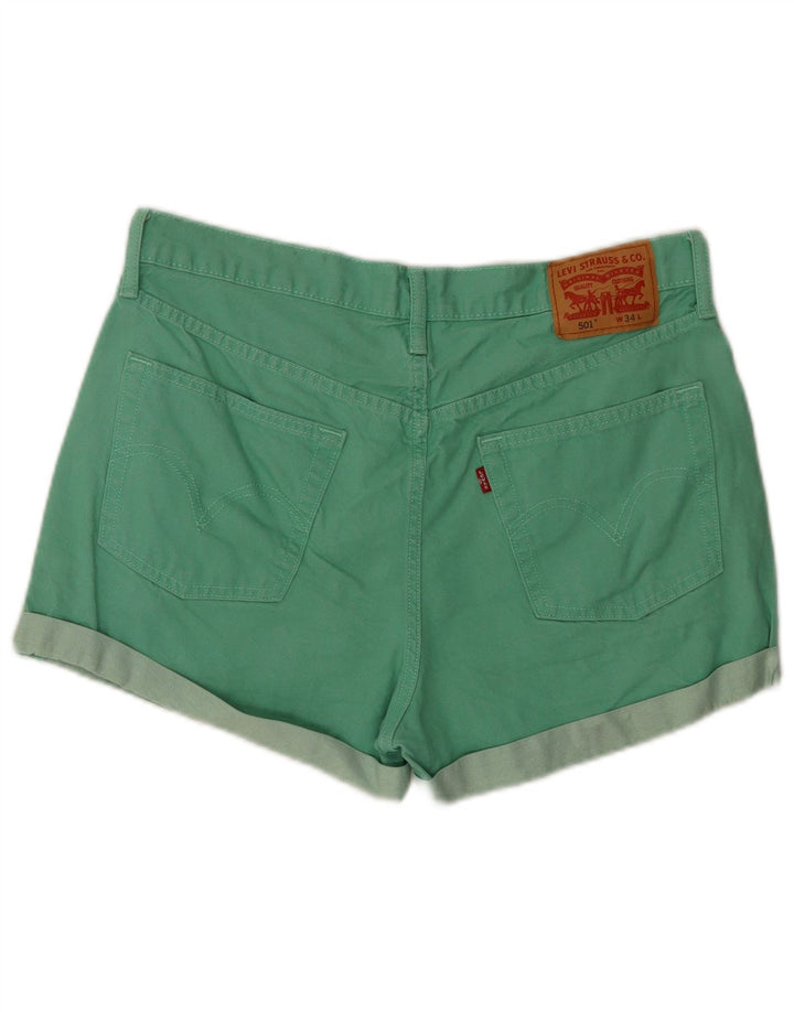 Levi's Womens 501 Denim Shorts W34 Large Green Cotton