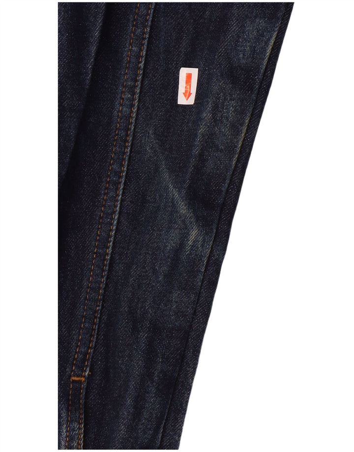 GUESS Womens Crop Denim Jacket UK 10 Small Blue Cotton