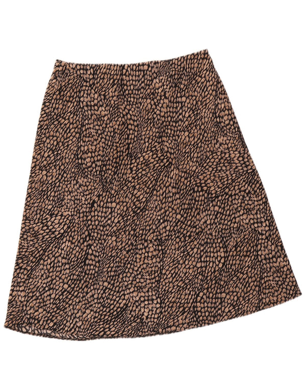 Marks & Spencer Damen A-Linienrock UK 14 Large W32 Brauner Tierdruck