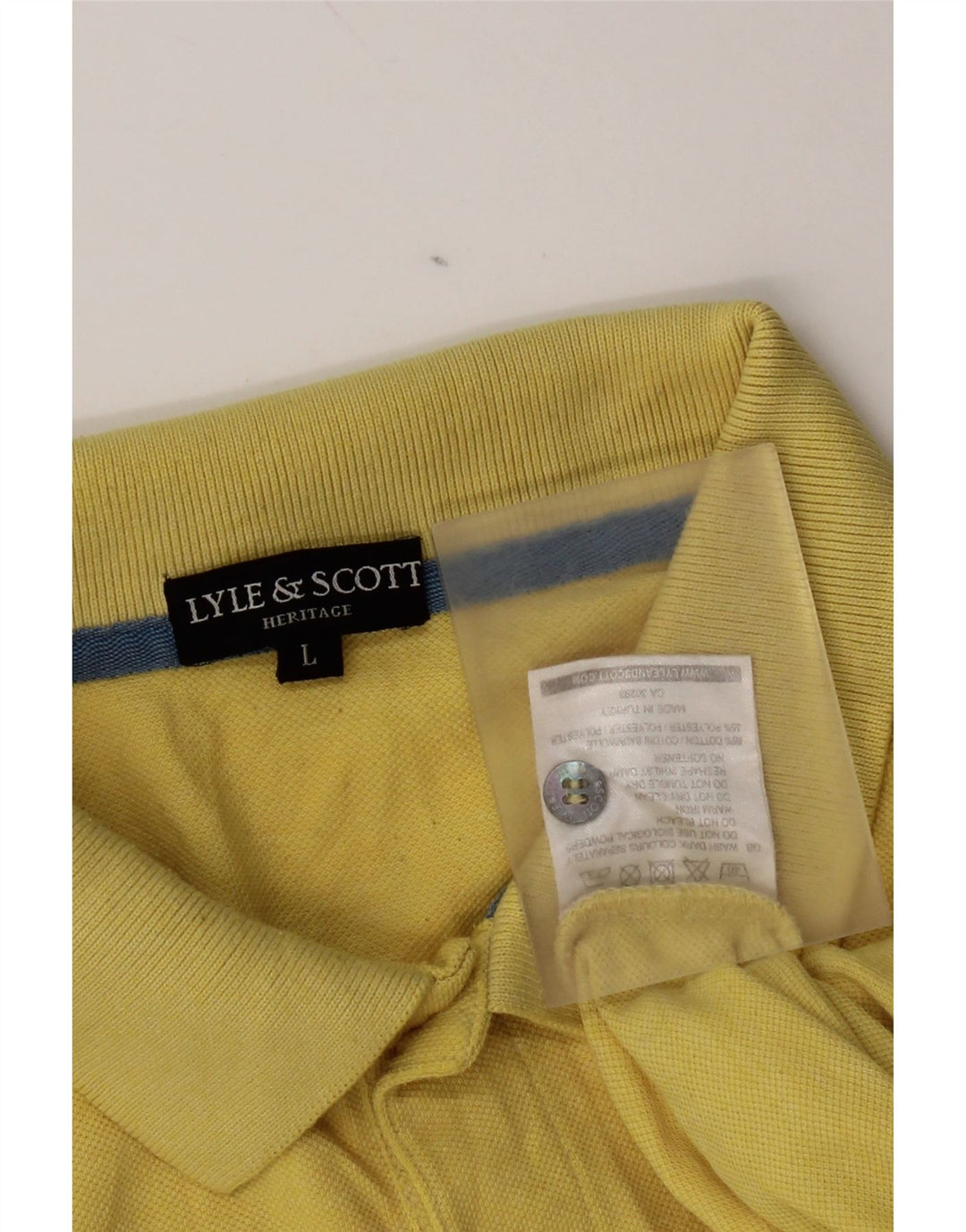 Lyle & Scott herre poloskjorte stor gul bomuld