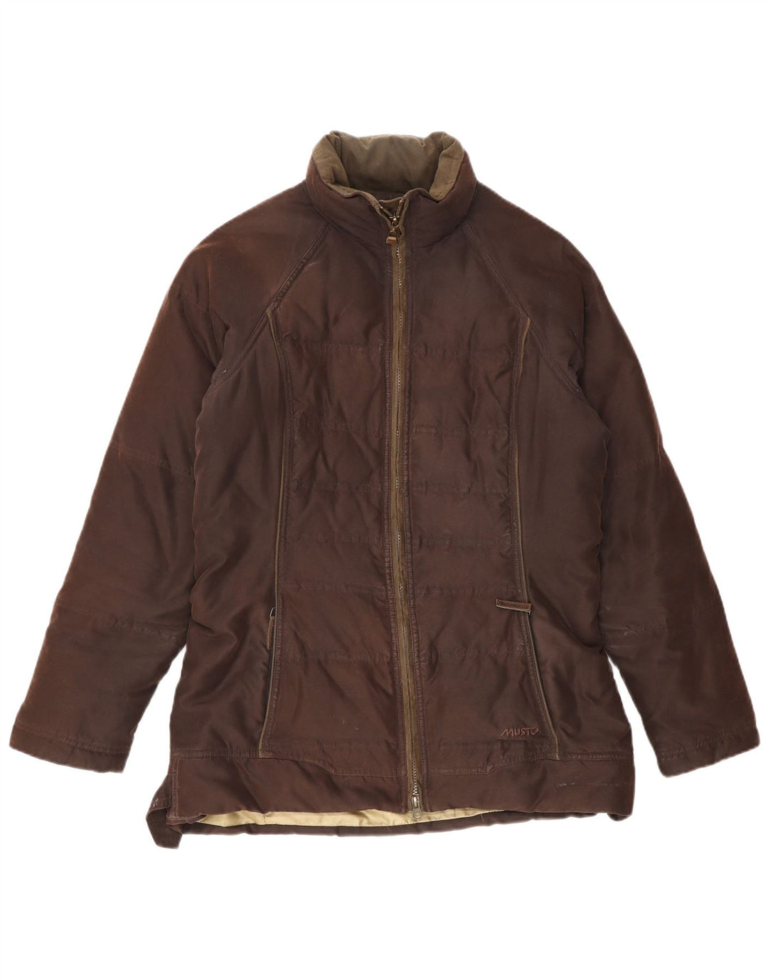 Musto Chaqueta acolchada para mujer UK 10 Small Marrón Poliéster