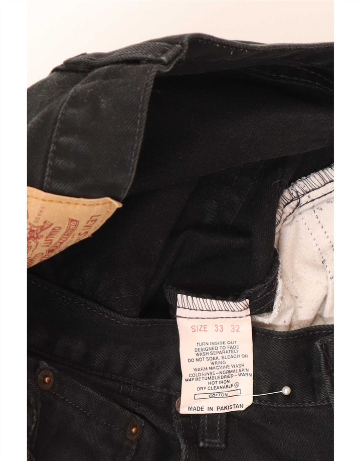 Levi's Mens 504 Cropped Jeans W33 L26 Black Cotton