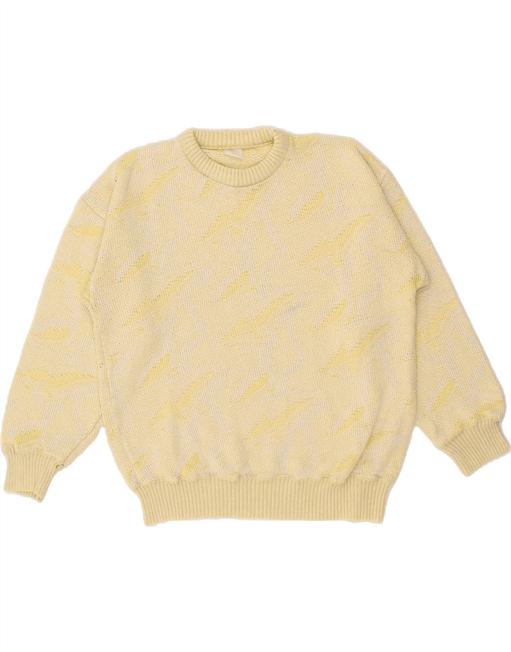 VINTAGE Womens Crew Neck Jumper Sweater UK 12 Medium Yellow Vintage Vintage and Second-Hand Vintage from Messina Hembry 