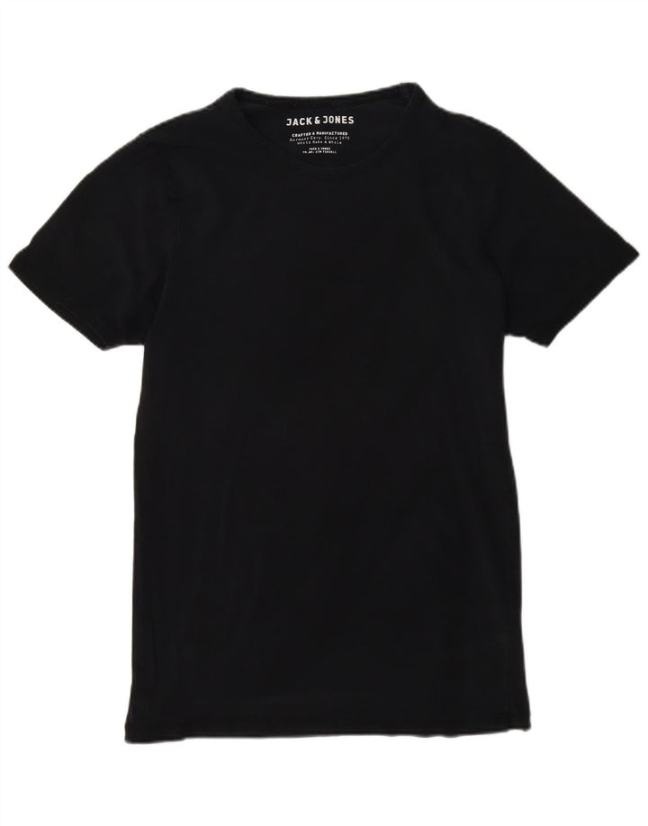 Jack & Jones Mens T-Shirt Top Medium Navy Blue Cotton
