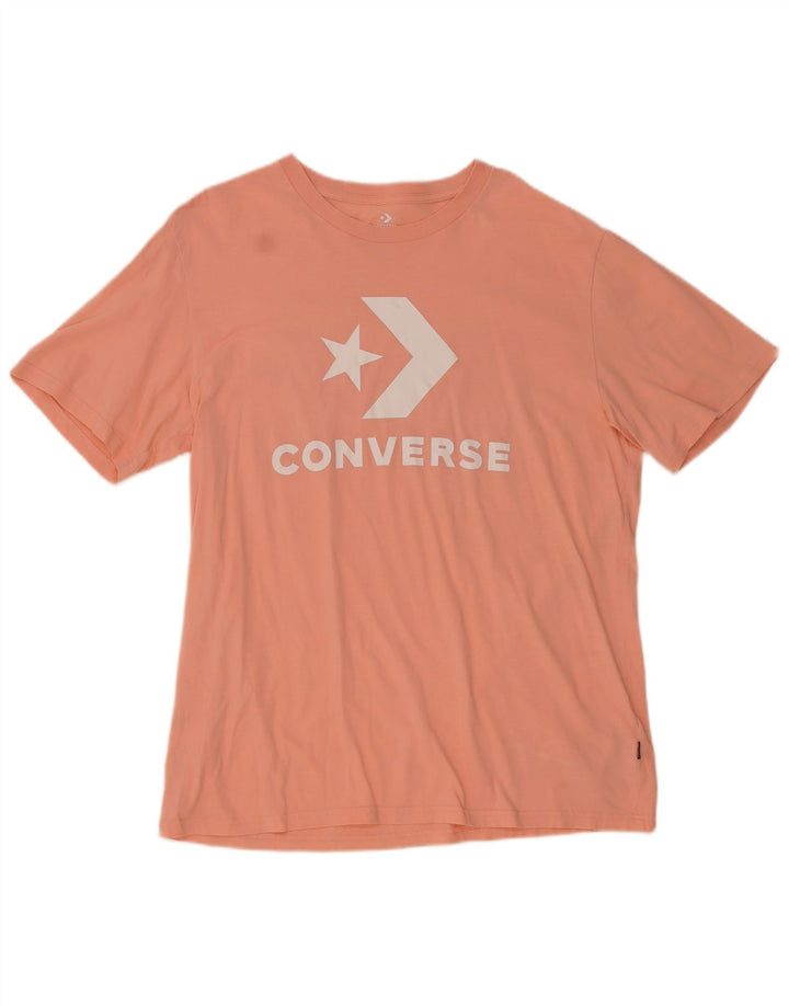 CONVERSE Mens Graphic T-Shirt Top XL Pink Cotton