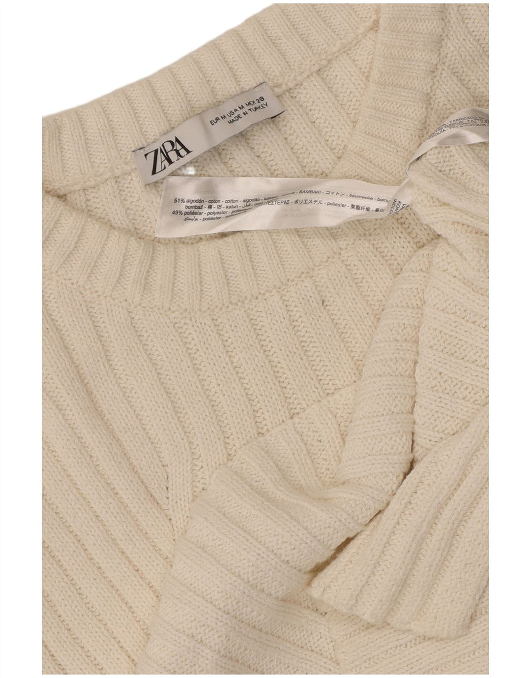 Zara Womens Vest Tank Top UK 12 Medium White Cotton
