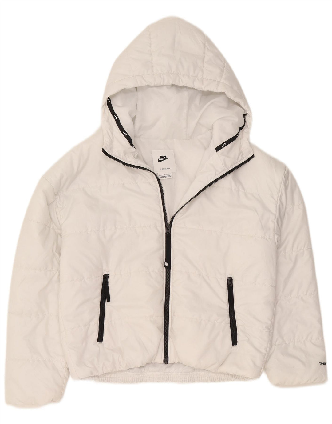Nike Womens Therma-Fit Hooded Oversized Padded Jacket UK 10 Small White