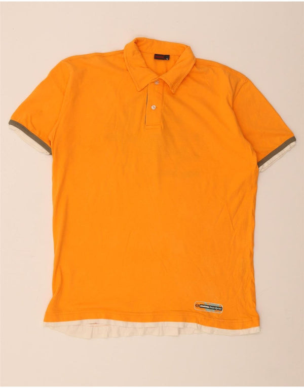 Invicta Herren-Poloshirt mit Grafik, XL, Orange, Colourblock-Baumwolle