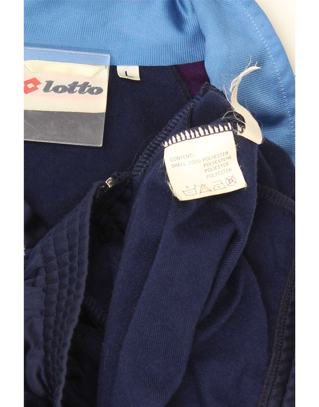 Lotto Veste de survêtement pour homme Taille L Bleu marine Colorblock Polyester