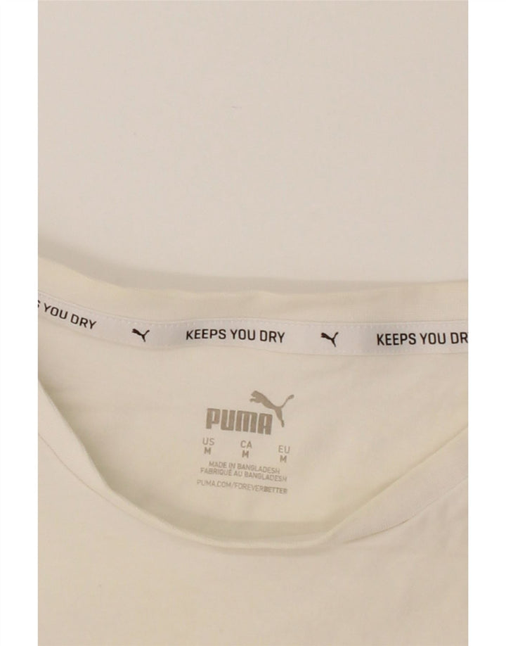 PUMA Mens Graphic T-Shirt Top Medium White Cotton Vintage Puma and Second-Hand Puma from Messina Hembry 