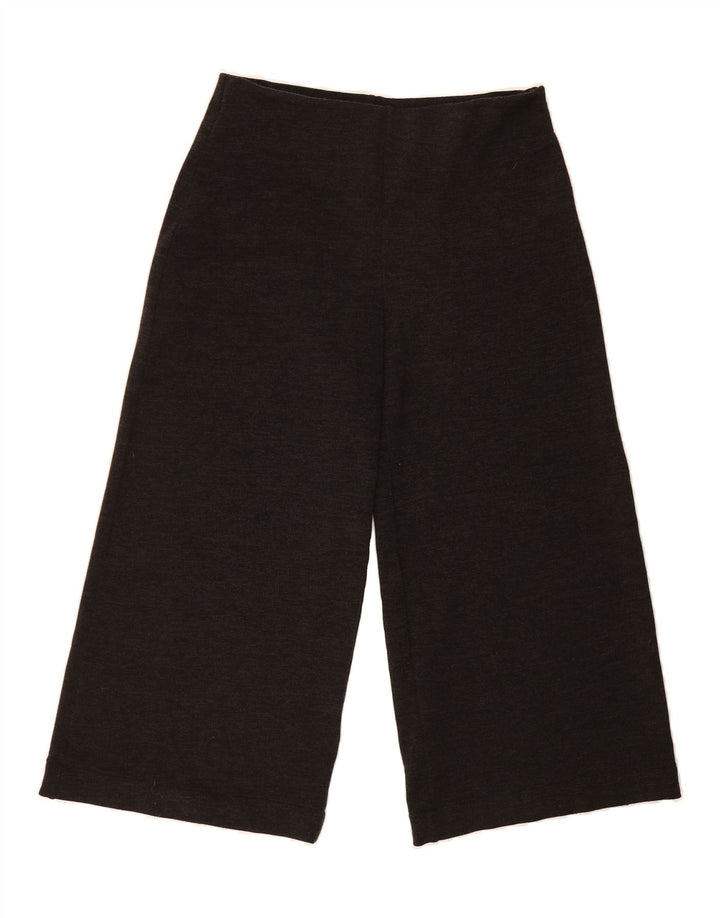 ZARA Womens Wide Leg Cropped Trousers Large W32 L24 Black Polyester Vintage Zara and Second-Hand Zara from Messina Hembry 