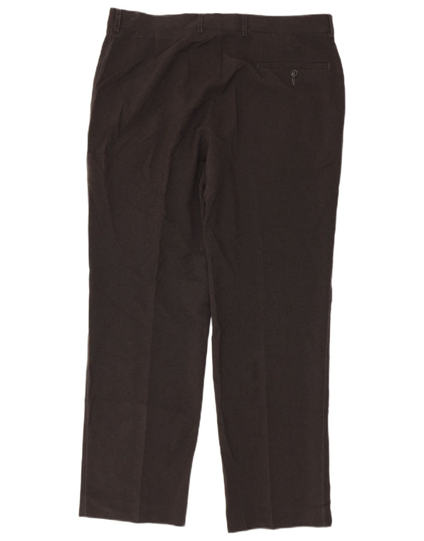 Calça chino reta masculina Marks & Spencer W36 L31 poliéster cinza