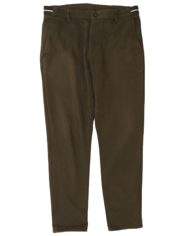 Zara Mens Slim Chino Trousers Small W30 L28 Khaki Cotton