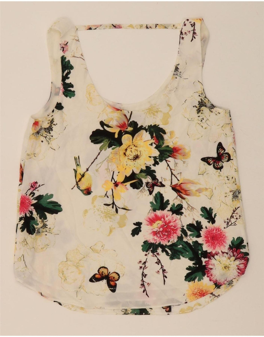 OASIS Womens Sleeveless Blouse Top UK 10 Small White Floral Polyester Vintage Oasis and Second-Hand Oasis from Messina Hembry 