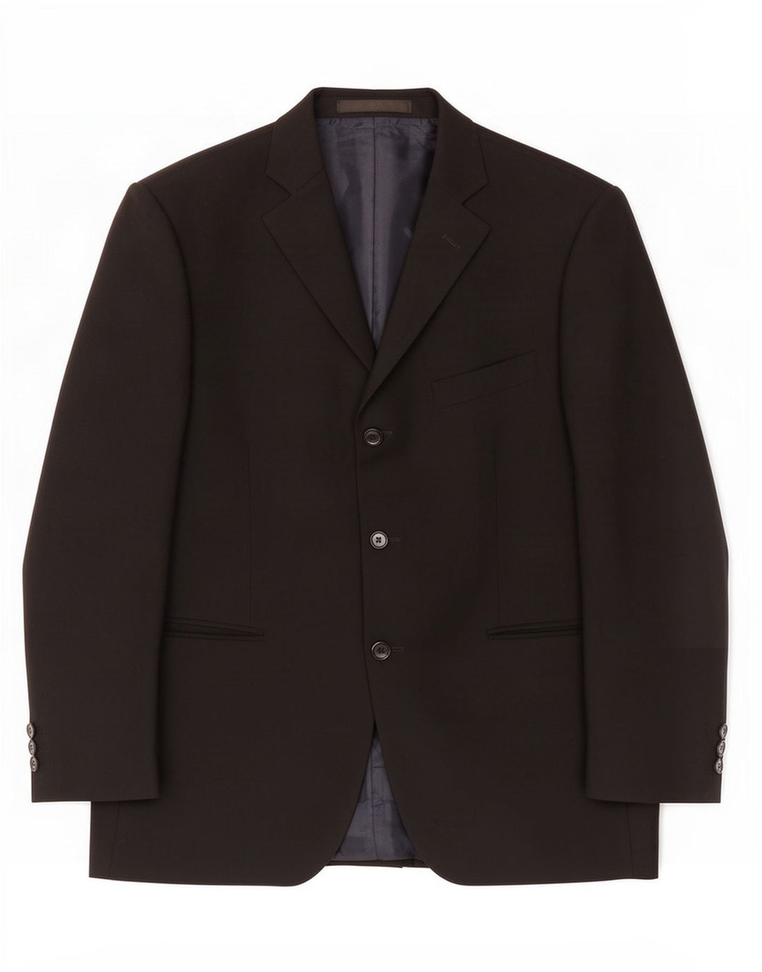 Marks & Spencer Mens 3 Button Blazer Jacket UK 40 Medium Black Polyester