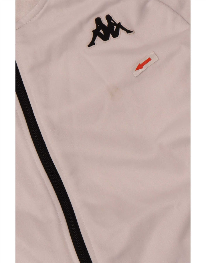 Kappa Womens Graphic Tracksuit Top Jacket UK 10 Small White Colourblock